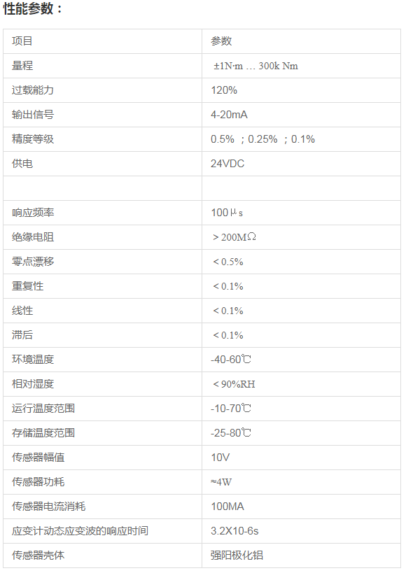 雙法蘭靜態轉矩傳感器